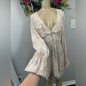 Free People Long Sleeve Paisley Dress